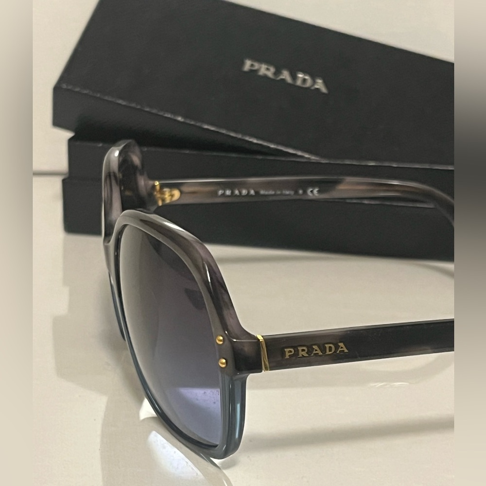 PRADA Gold and Tortoise/Blue Sunglasses - Picture 4 of 4
